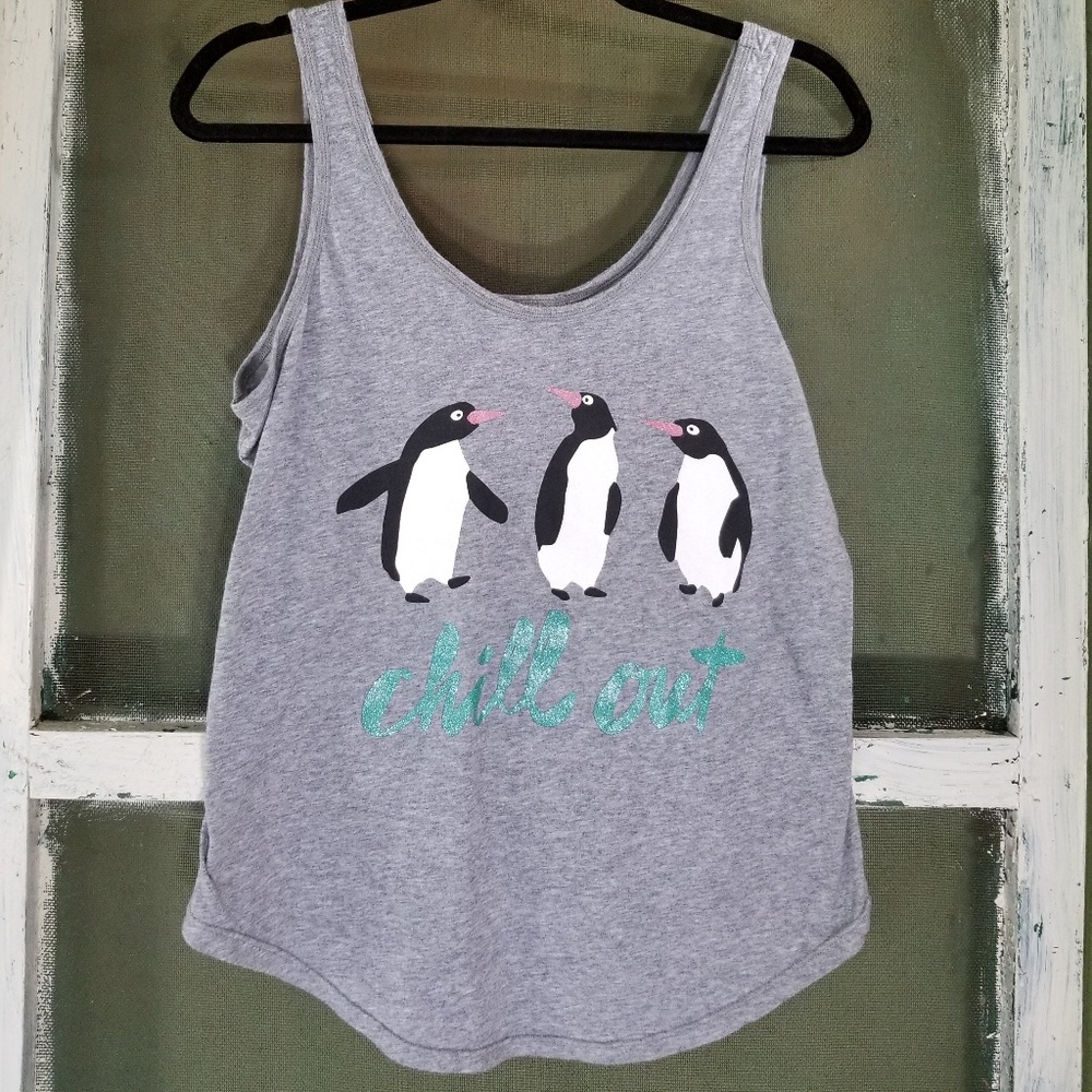 Chill out tank top with penguins